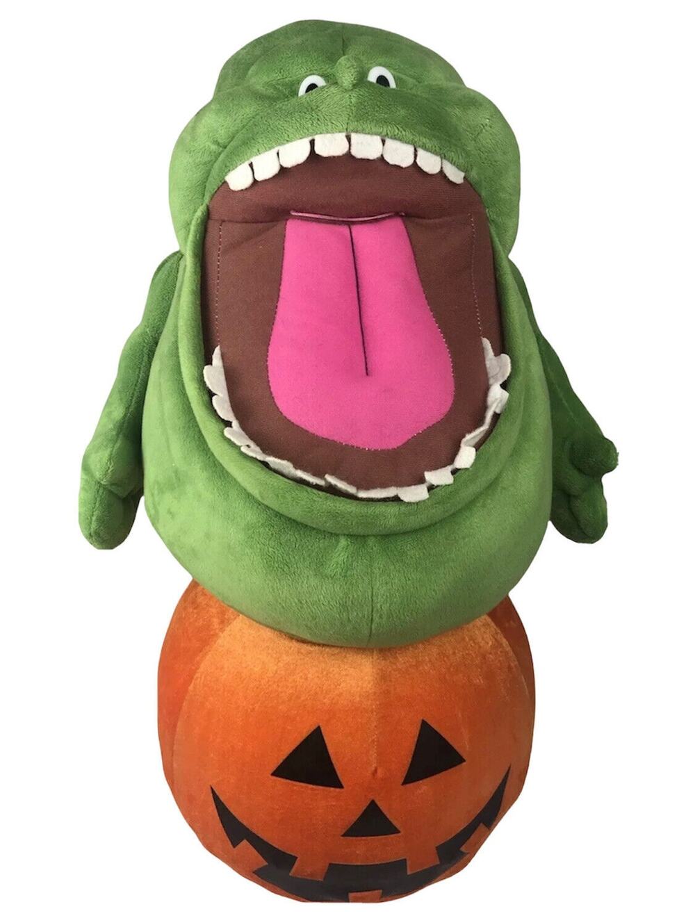 Halloween Ghostbusters Slimer On Pumpkin Plush 2016 Gemmy 24” Tall Greeter